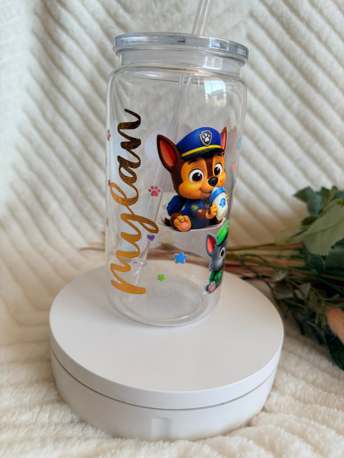 Verre avec paille personnalisé – 16 oz / 410 ml
