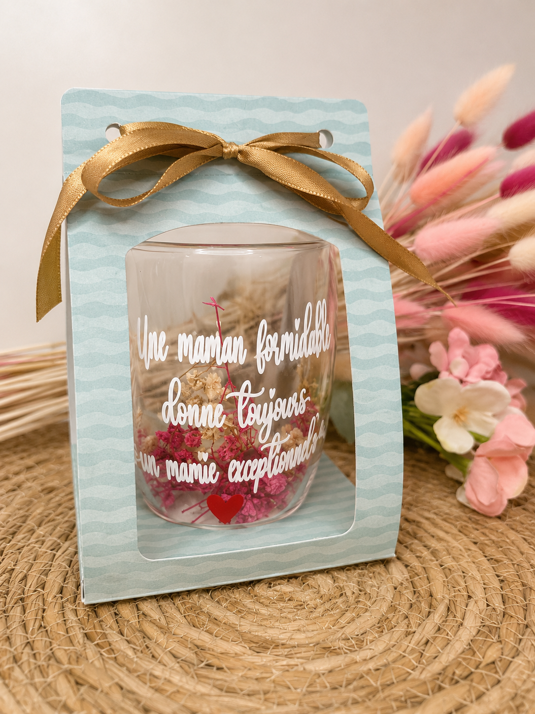 Tasse personnalisée double paroi fleurie – 350 ml