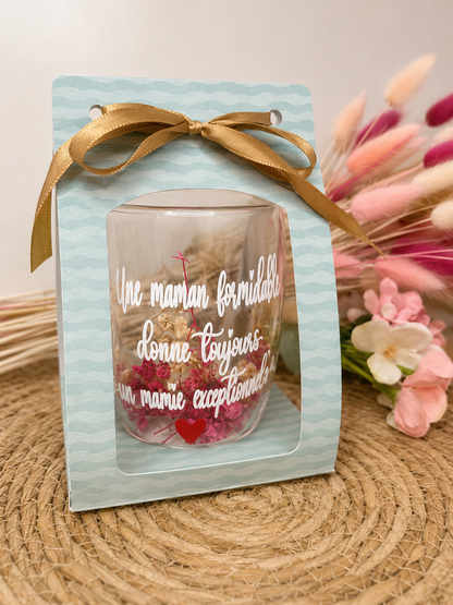 Tasse personnalisée double paroi fleurie – 350 ml