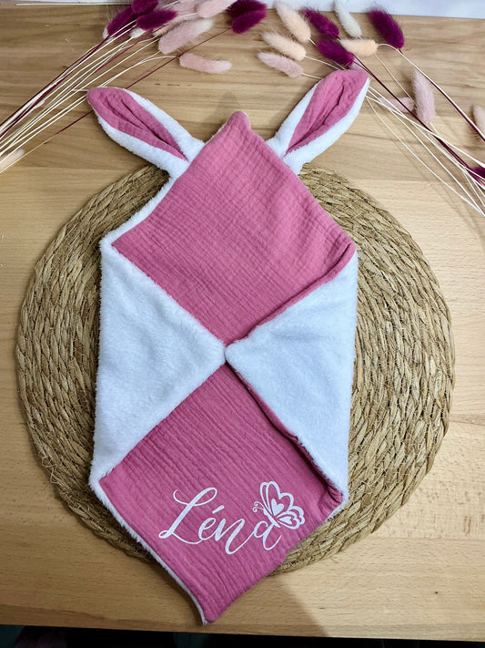 Doudou plat oreilles lapin
