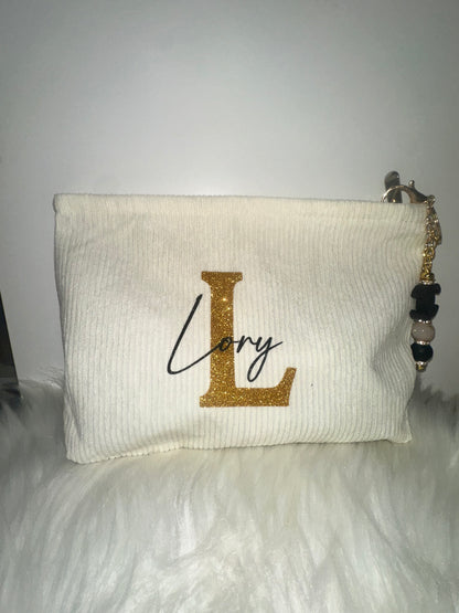 Trousse personnalisée en tissu côtelé