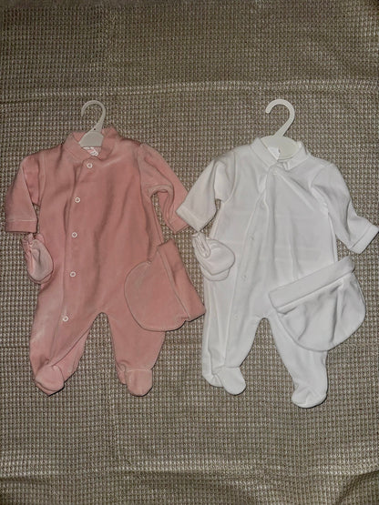 Ensemble bébé 3 pièces en velours