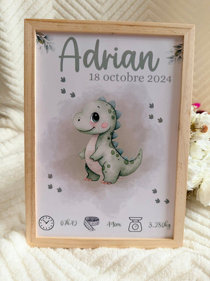 Affiche de naissance personnalisée encadrée