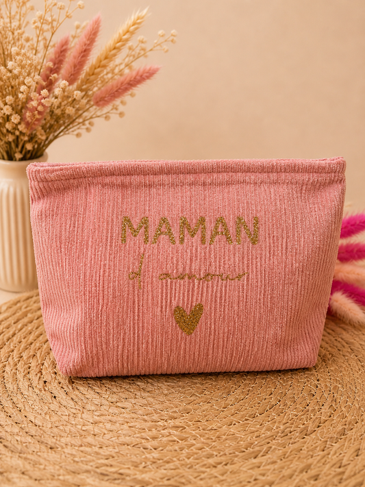 Trousse côtelée "Maman d'amour"